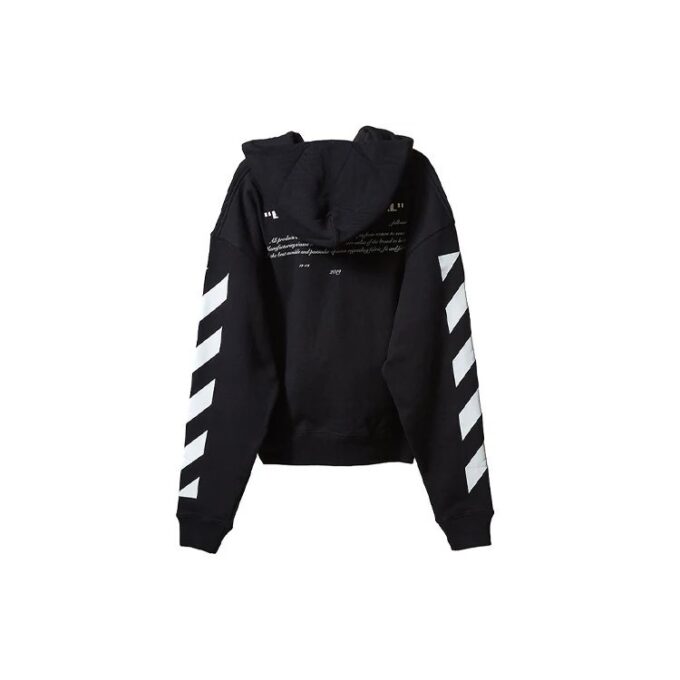 Off-White Herre-langermet T-skjorte med karaktertrykk, svart