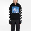 Off-White Herre-langermet T-skjorte med karaktertrykk, svart