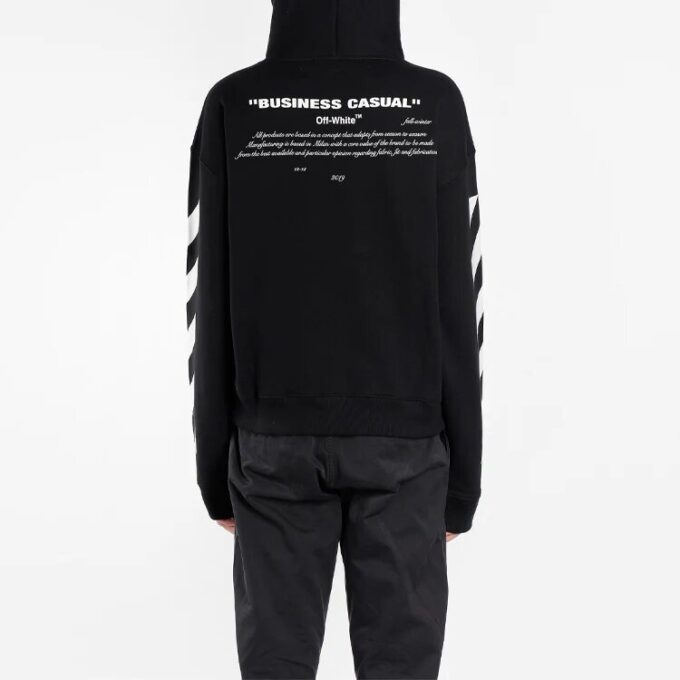 Off-White Herre-langermet T-skjorte med karaktertrykk, svart