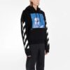 Off-White Herre-langermet T-skjorte med karaktertrykk, svart