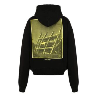 Off-White Herre Langermet T-skjorte med trykk på ryggen, svart