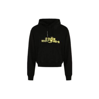 Off-White Herre Langermet T-skjorte med trykk på ryggen, svart
