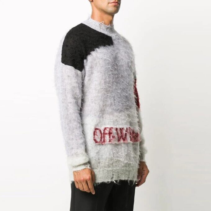 Off-White Herre Logo Colorblock Vanlig versjon Grå