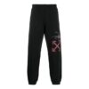 Off-White Herre Logo Edderkoppmønster Trykk Bundle Feet Sportsbukser/Joggebukser Svart