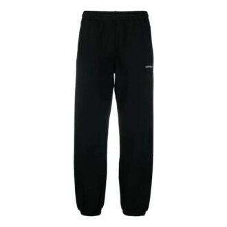 Off-White Herre Logo Ensfarget Bundle Feet Sportsbukser/Joggebukser Svart