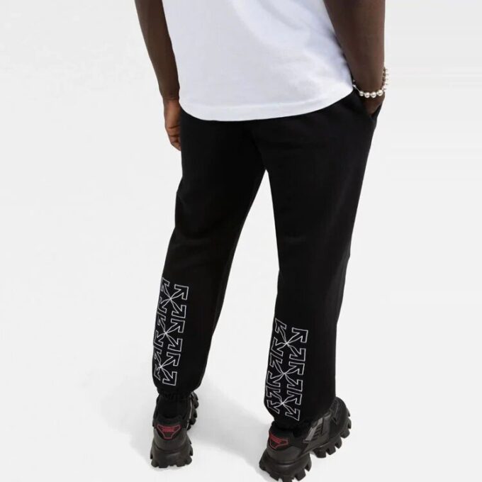 Off-White Herre Logo Ensfarget Bundle Feet Sportsbukser/Joggebukser Svart