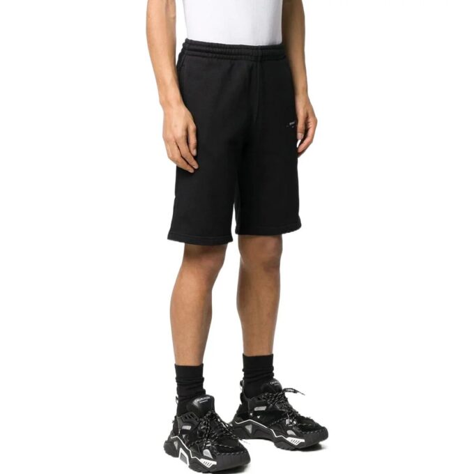 Off-White Herre-logo ensfarget casual Shorts versjon svart