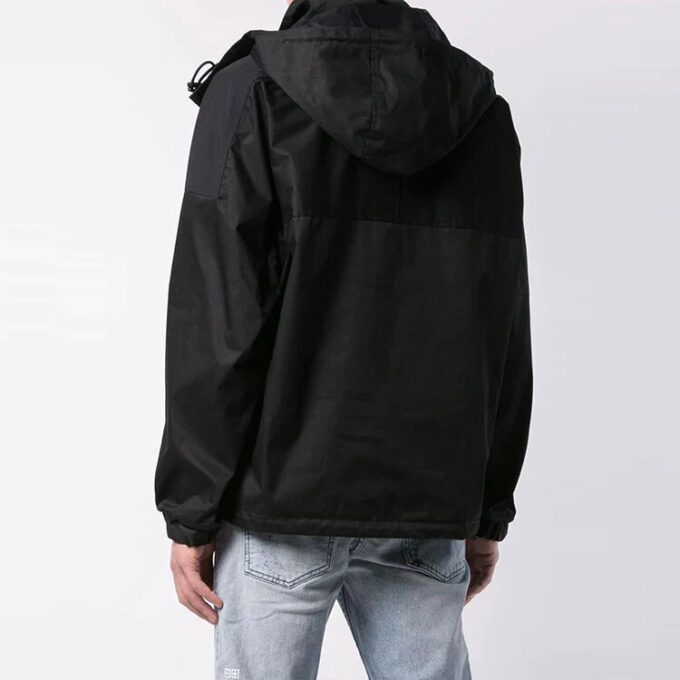 Off-White Herre-logo-genser med hette, løs passform, svart