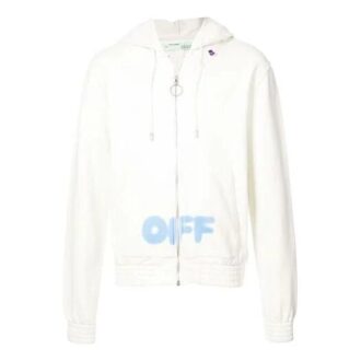 Off-White Herre Logo Glidelås Hvit Off-White Herre Logo Glidelås Hvit