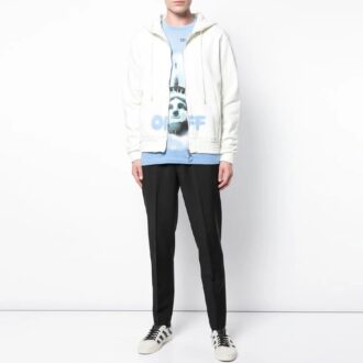Off-White Herre Logo Glidelås Hvit Off-White Herre Logo Glidelås Hvit