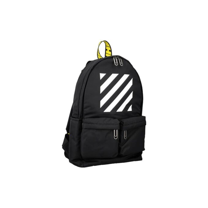 Off-White Herre Logo Glidelås Skolebag Ryggsekk Svart