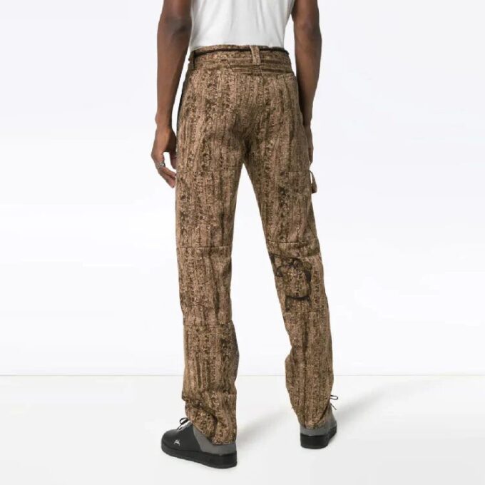 Off-White Herre Logo Label Camouflage Sportsbukser/Joggebukser Slim Fit Beige