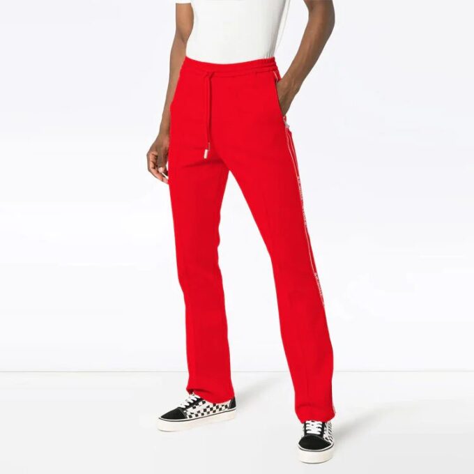 Off-White Herre Logo Løs Passform Rød Sportsbukser/Joggebukser