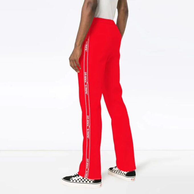 Off-White Herre Logo Løs Passform Rød Sportsbukser/Joggebukser
