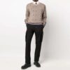Off-White Herre Logo Mønster Ribbestrikket Pullover Ullgenser Versjon Beige