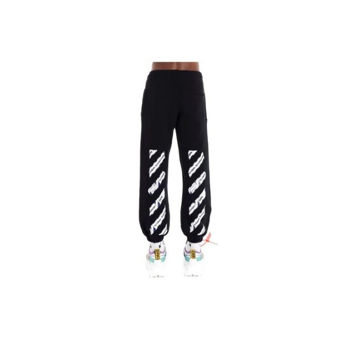 Off-White Herre Logo Mønster Trykk Bundle Feet Sportsbukser/Joggebukser Svart