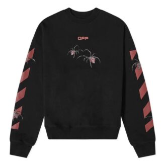 Off-White Herre Logo Spider-trykk Rund hals Langermet Svart