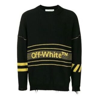 Off-White Herre-logo Strikk Rundhals Svart