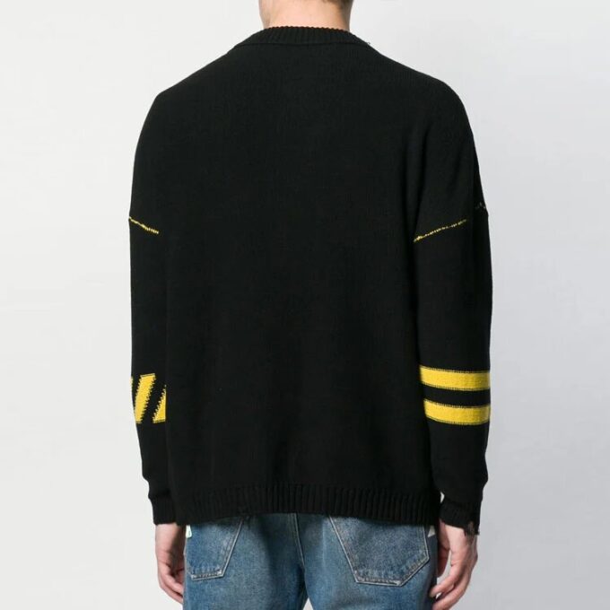 Off-White Herre-logo Strikk Rundhals Svart