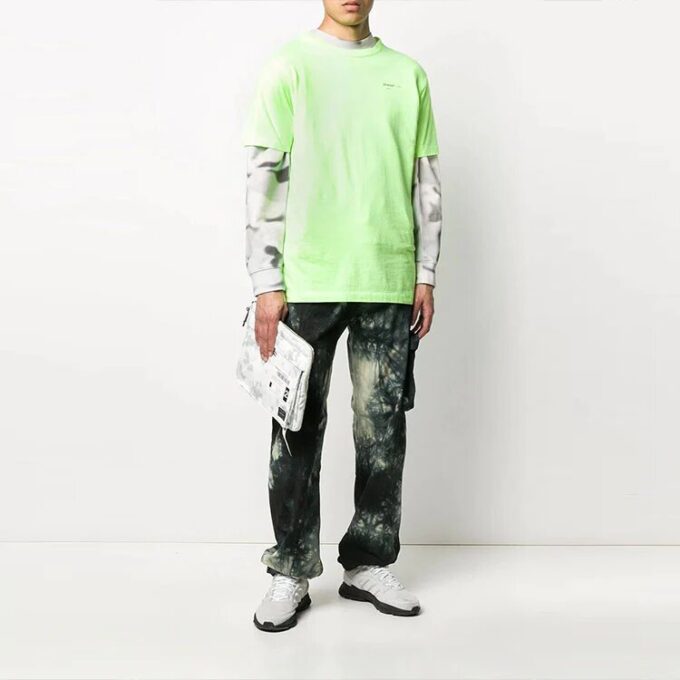 Off-White Herre Logo Tie Dye Cargo Casual Bukser/Løse Bukser Svart