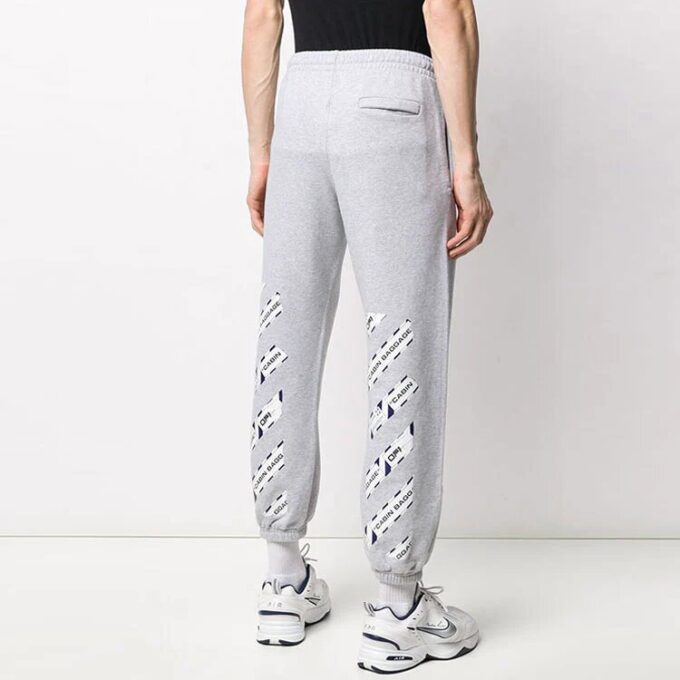 Off-White Herre Logo-trykk Bundle Feet Sportsbukser/Joggebukser Lysegrå