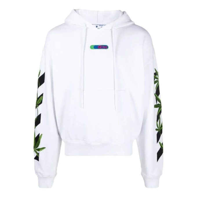 Off-White Herre Logo-trykk Ensfarget Langermet Hvit