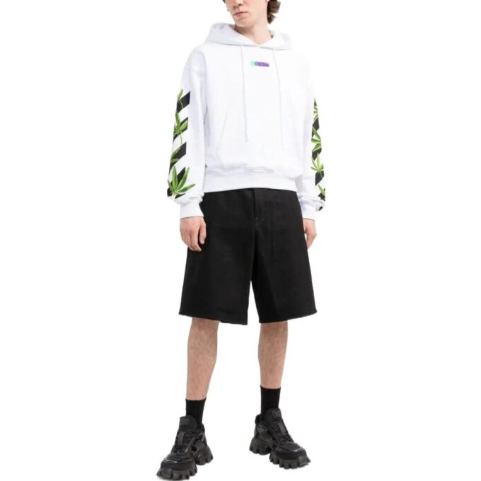 Off-White Herre Logo-trykk Ensfarget Langermet Hvit