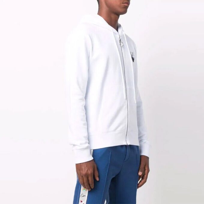 Off-White Herre Logo-trykk Glidelås Hvit