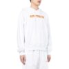 Off-White Herre Logo-trykk Mønster Snøring Hette Langermet Hvit