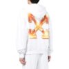 Off-White Herre Logo-trykk Mønster Snøring Hette Langermet Hvit