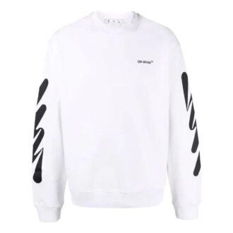 Off-White Herre-logo-trykk Rund hals Hvit