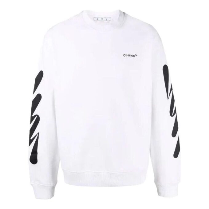 Off-White Herre-logo-trykk Rund hals Hvit