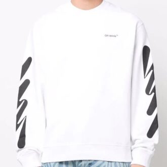 Off-White Herre-logo-trykk Rund hals Hvit