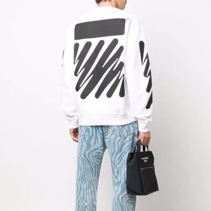 Off-White Herre-logo-trykk Rund hals Hvit