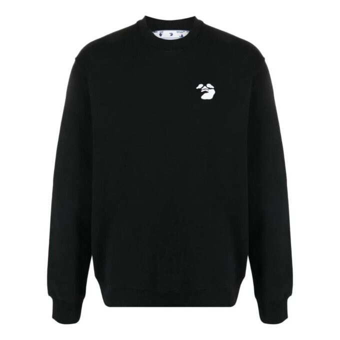 Off-White Herre Logo-trykk Rund hals Sport Løs passform Svart
