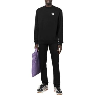 Off-White Herre Logo-trykk Rund hals Sport Løs passform Svart