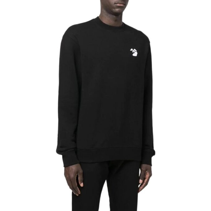 Off-White Herre Logo-trykk Rund hals Sport Løs passform Svart