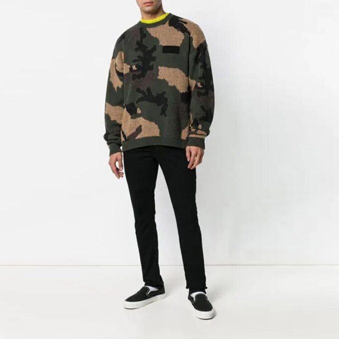 Off-White Herre Loose Grønn Kamuflasje