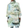 Off-White Herre Maleri-mønster Midtlang Nylon Pullover med hette Løs passform Grønn Vindjakke