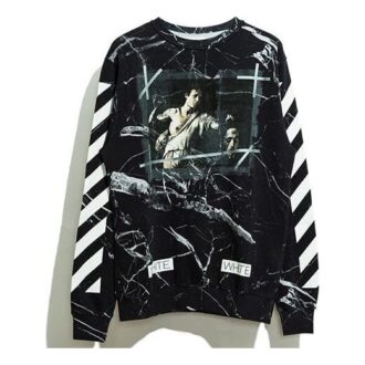 Off-White Herre Marble Pullover Svart