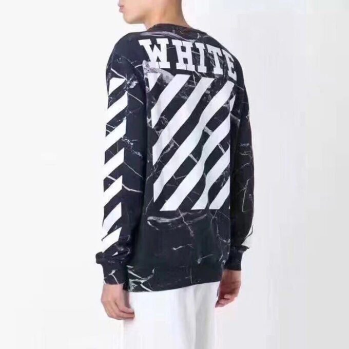 Off-White Herre Marble Pullover Svart