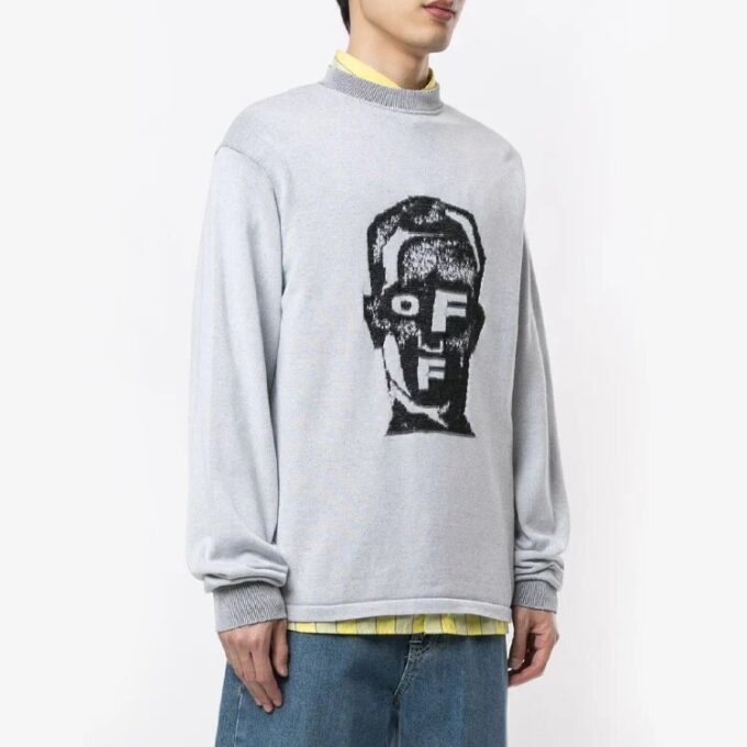 Off-White Herre-maske Strikk Grå