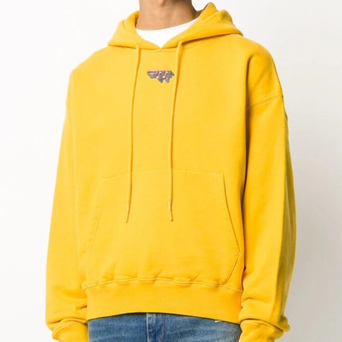 Off-White Herre med logo-mønstertrykk, gul
