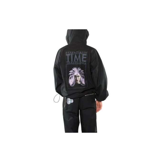 Off-White Herre Mønstertrykk Diagonal Glidelås Løs Passform Svart