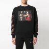 Off-White Herre Mønstertrykk Rundhals Langermet Svart