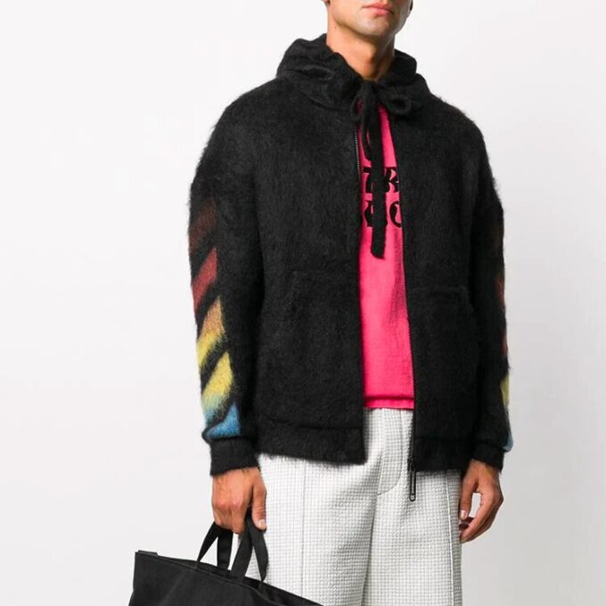 Off-White Herre mønstret hettejakke Svart