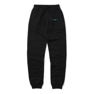 Off-White Herre Mønstret Snøring Sportsbukser/Joggebukser Løs Passform Svart