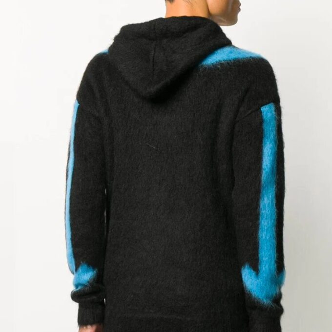 Off-White herre-mønstret svart hettegenser