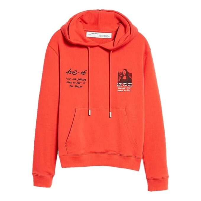 Off-White Herre Mona Lisa-trykk, løs passform, rød