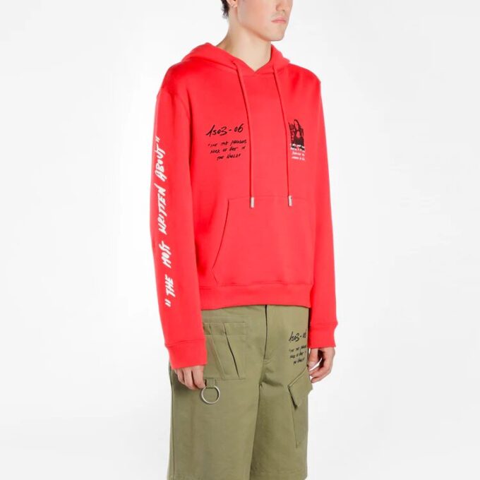 Off-White Herre Mona Lisa-trykk, løs passform, rød